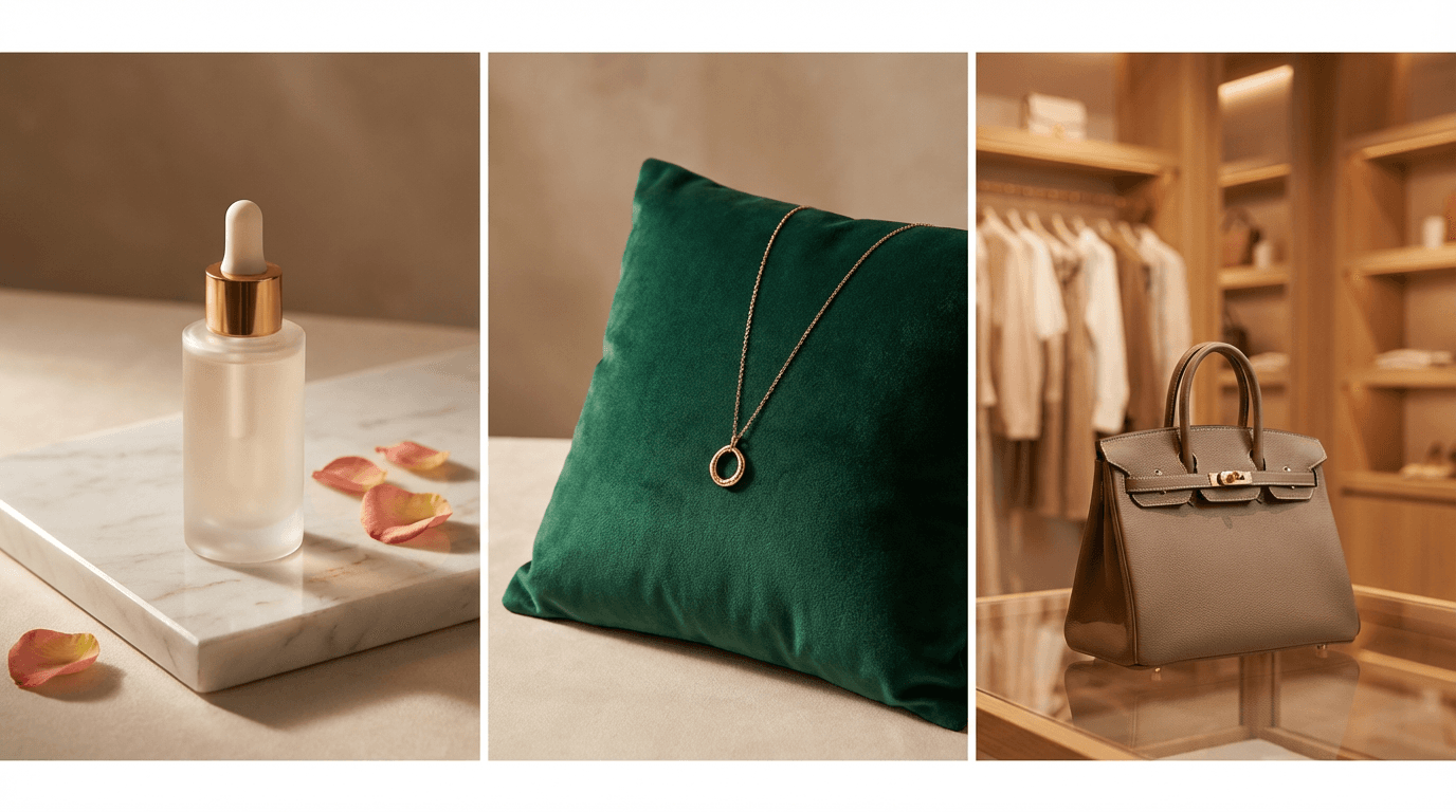 Photos produits pour cosmetiques, bijoux et mode : guide par categorie